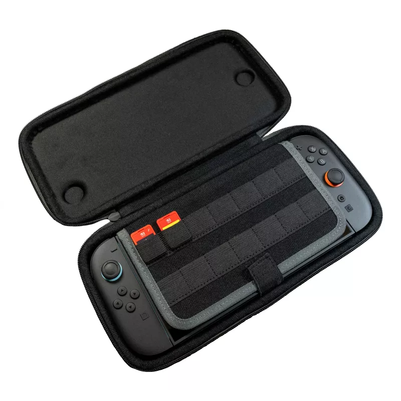 Keliautojo dėklas Turtle Beach PlayTrek plonas Case, skirtas Nintendo Switch 2 – anglies juodumo, 290×58×145 mm