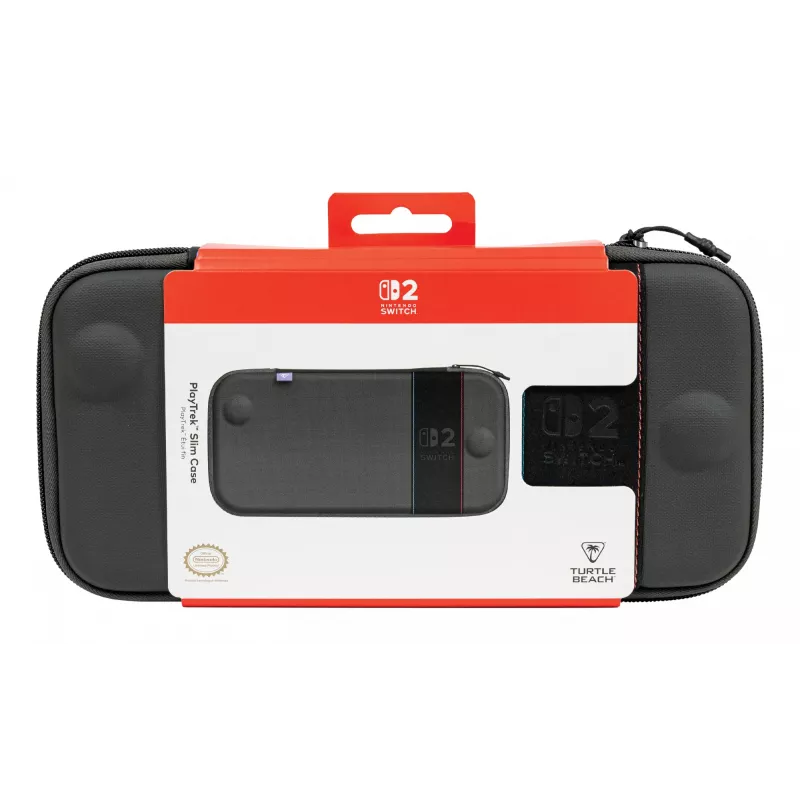 Keliautojo dėklas Turtle Beach PlayTrek plonas Case, skirtas Nintendo Switch 2 – anglies juodumo, 290×58×145 mm