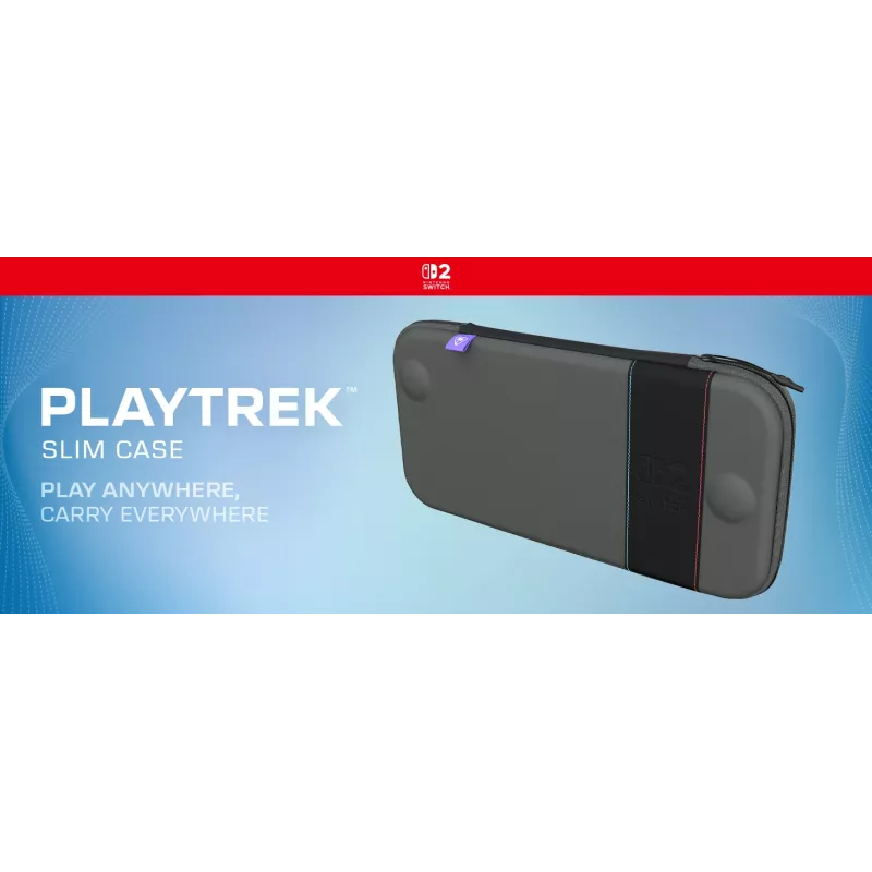 Keliautojo dėklas Turtle Beach PlayTrek plonas Case, skirtas Nintendo Switch 2 – anglies juodumo, 290×58×145 mm