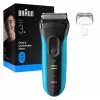 Elektrinė barzdaskutė BRAUN Series 3 3040 įkraunama juoda/mėlyna, modelis 3040