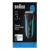 Elektrinė barzdaskutė BRAUN Series 3 3040 įkraunama juoda/mėlyna, modelis 3040