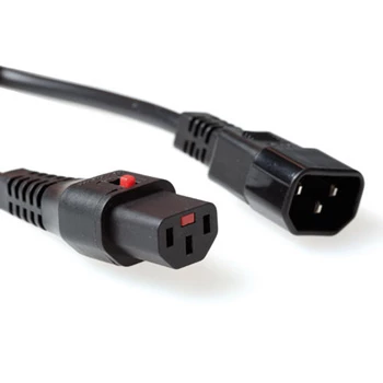 ACT Powercord C13 IEC Lock C14 juodas 1 m PC1024 230V 10A