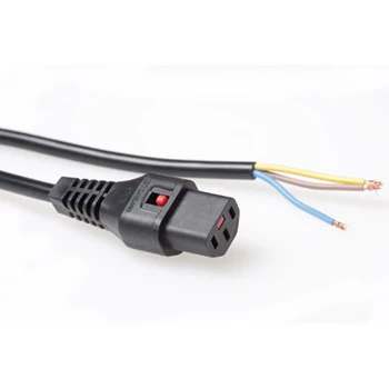 ACT maitinimo laidas C13 IEC užraktas atviras galas juodas 2 m PC1025 230 V 10 A
