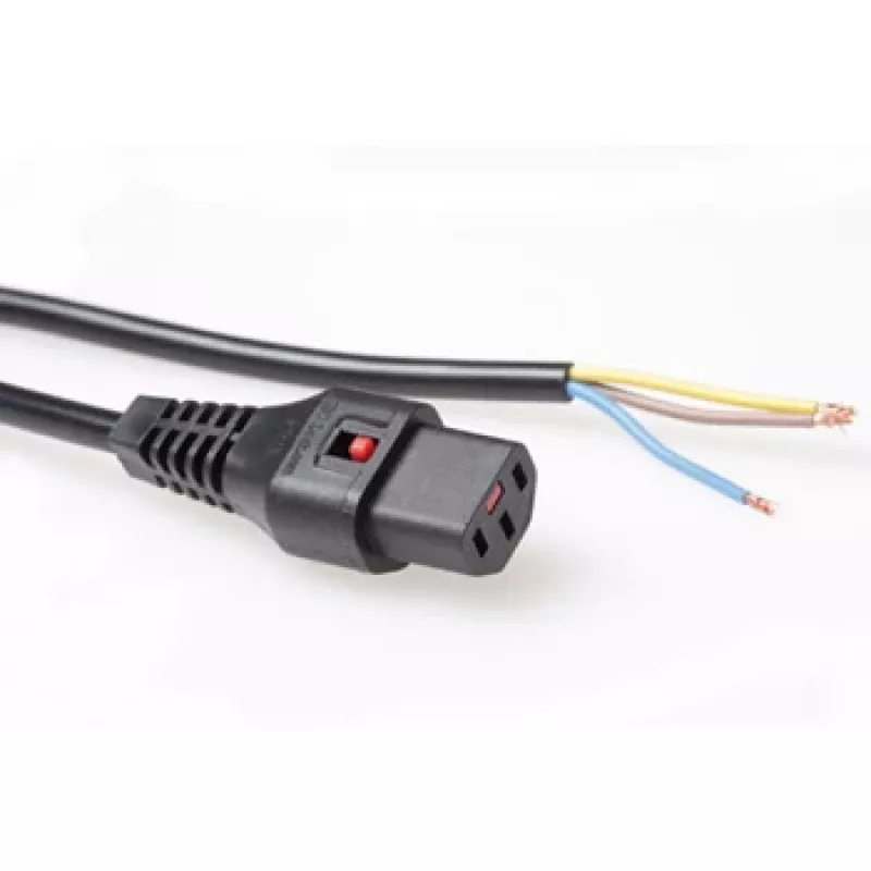 ACT maitinimo laidas C13 IEC užraktas atviras galas juodas 2 m PC1025 230 V 10 A