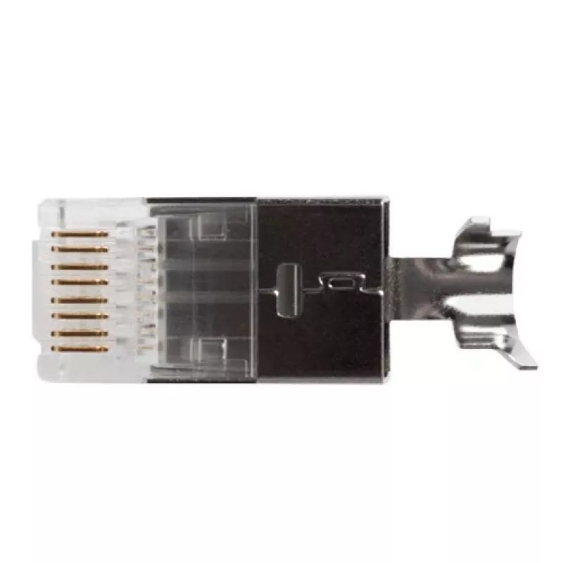 ACT RJ45 (8P/8C) CAT6A ekranuota modulinė jungtis apvaliam kabeliui su viengysliais arba daugiagysliais laidininkais