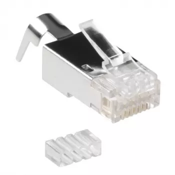 ACT RJ45 (8P/8C) CAT6A ekranuota modulinė jungtis apvaliam laidui su vientisais arba vytiniais laidininkais