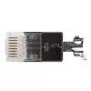 ACT RJ45 (8P/8C) CAT6A ekranuota modulinė jungtis apvaliam laidui su vientisais arba vytiniais laidininkais