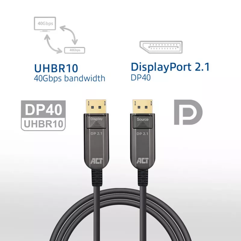 ACT AK4173 DisplayPort kabelis 30 m juodas