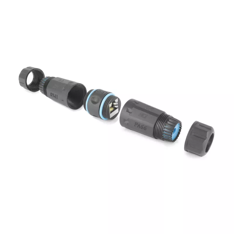 ACT Ekranuotas CAT6A Lauko IP68 RJ45 Sujungėjas SD6522, Cat6A Ekranuotas Ethernet Tiesioginis Sujungėjas