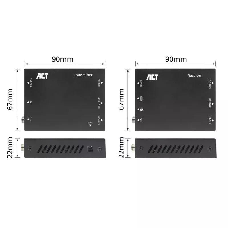 ACT 4K HDMI 2.0 KVM ilgintuvo rinkinys per CAT6A iki 70 metrų