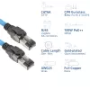 ACT mėlynas 20 metrų S/FTP CAT6A B2ca PoE++ 100W vientisas gamykliškai užbaigtas montavimo kabelis, RJ45 kištukas – kištukas