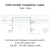 ACT mėlynas 55 metrų S/FTP CAT6A B2ca PoE++ 100W vientisas gamykliškai užbaigtas instaliacinis kabelis, RJ45 kištukas – kištukas