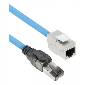 ACT mėlynas 20 metrų S/FTP CAT6A B2ca PoE++ 100W vientisas prefabrikuotas instaliacinis kabelis, RJ45 kištukas – lizdas