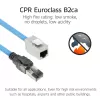 ACT mėlynas 40 metrų S/FTP CAT6A B2ca PoE++ 100W vientisas prefabrikuotas montavimo kabelis, RJ45 kištukas – lizdas