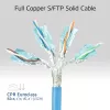 ACT mėlynas 40 metrų S/FTP CAT6A B2ca PoE++ 100W vientisas prefabrikuotas montavimo kabelis, RJ45 kištukas – lizdas