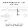 ACT mėlynas 65 metrų S/FTP CAT6A B2ca PoE++ 100W vientisas gamyklinis instaliacinis kabelis, RJ45 kištukas – lizdas