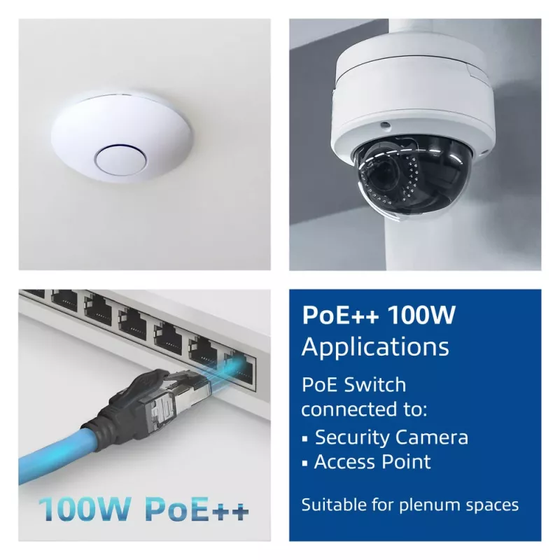 ACT CAT6A S/FTP B2ca PoE++ 100W tvirta surenkamoji instaliacinė kabelinė sistema su RJ45 kištuku–lizdu, 75 m (FB0175)