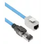 ACT mėlynas 90 metrų S/FTP CAT6A B2ca PoE++ 100W vientisas surenkamasis instaliacinis kabelis, RJ45 kištukas – lizdas