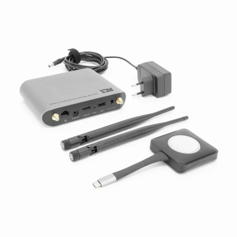 ACT Aero 4K belaidė pateikčių sistema, Stalinis, Juoda, Pilka, 3840 x 2160, 2160p, USB Type-C, USB
