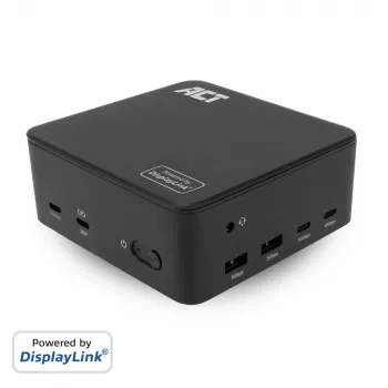 ACT universali USB-C prijungimo stotelė 4K, skirta 3 HDMI/DisplayPort monitoriams, DisplayLink