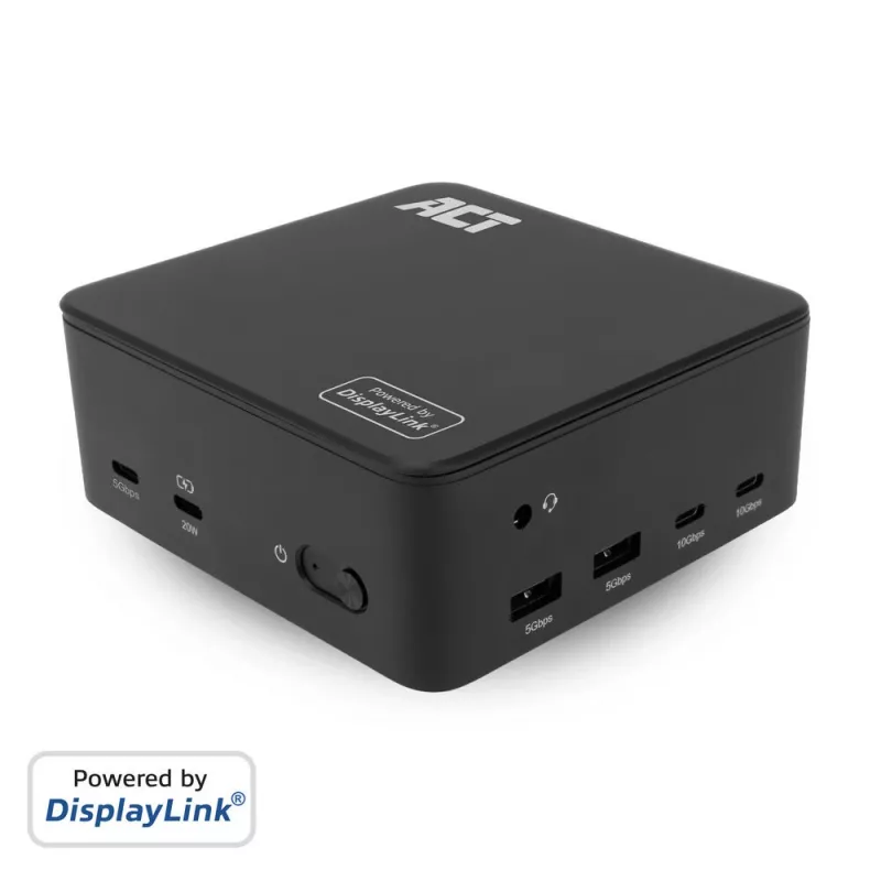 ACT universali USB-C prijungimo stotelė 4K, skirta 3 HDMI/DisplayPort monitoriams, DisplayLink