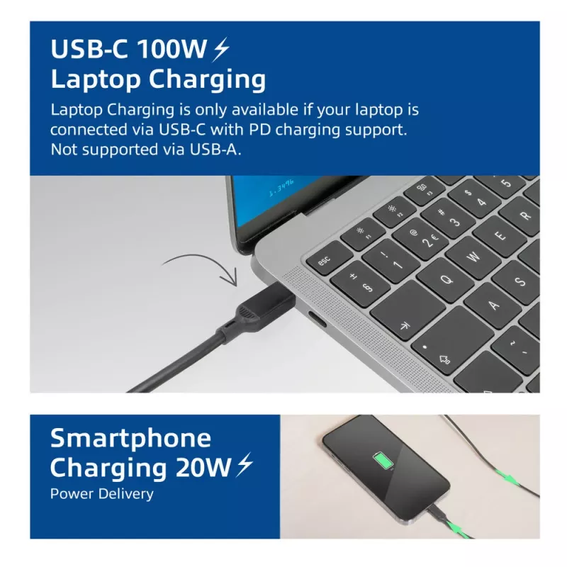 ACT universali USB-C prijungimo stotelė 4K, skirta 3 HDMI/DisplayPort monitoriams, DisplayLink