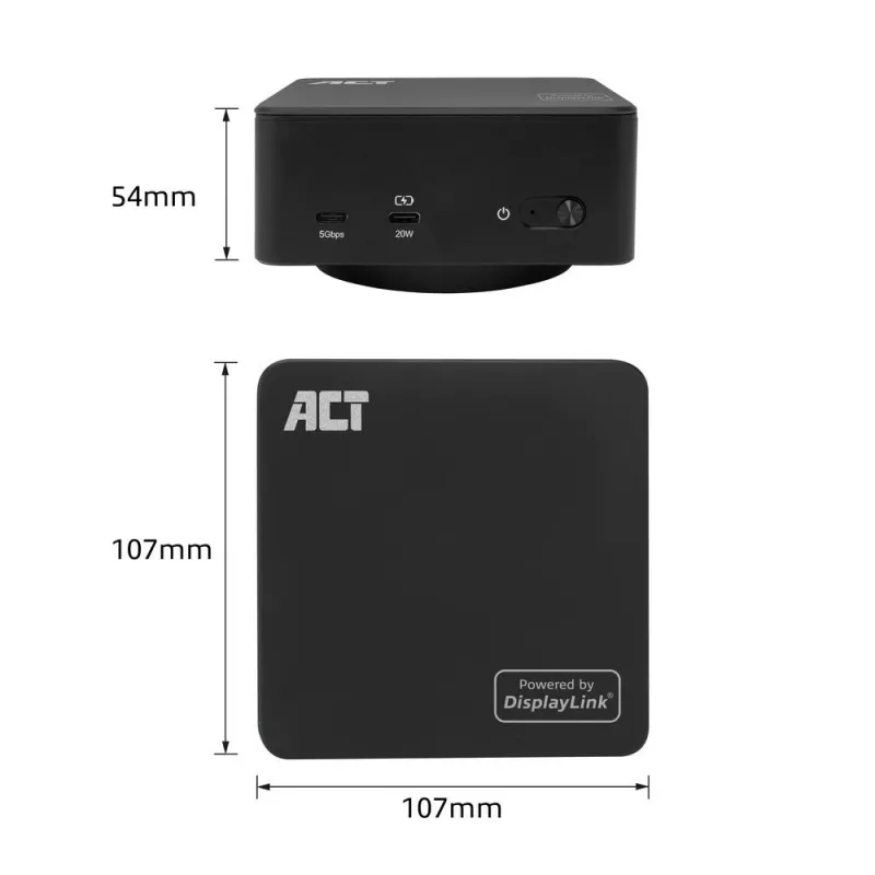 ACT universali USB-C prijungimo stotelė 4K, skirta 3 HDMI/DisplayPort monitoriams, DisplayLink
