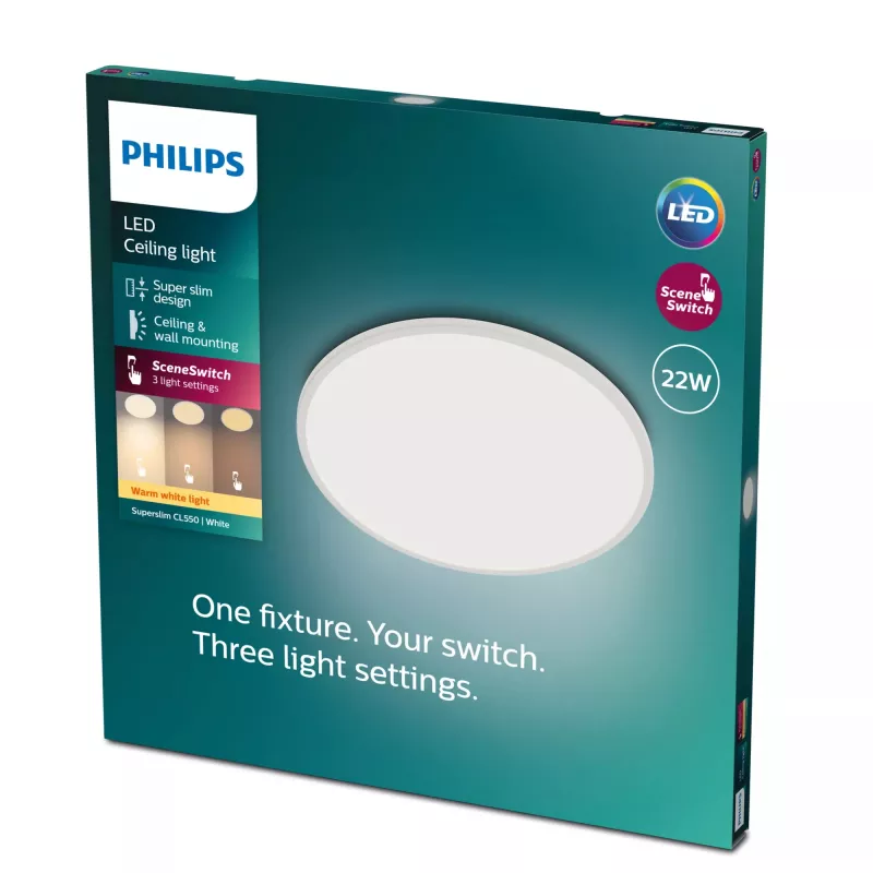 Ceiling Light Philips Functional Super plonas 22 W White Round LED