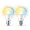 “WiZ Bulb 60W A60 E27 x2, Smart bulb, Wi-Fi/Bluetooth, White, Wi-Fi 4 (802.11n), 802.11b, 802.11g, LED, E27”