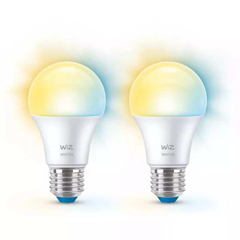 “WiZ Bulb 60W A60 E27 x2, Smart bulb, Wi-Fi/Bluetooth, White, Wi-Fi 4 (802.11n), 802.11b, 802.11g, LED, E27”