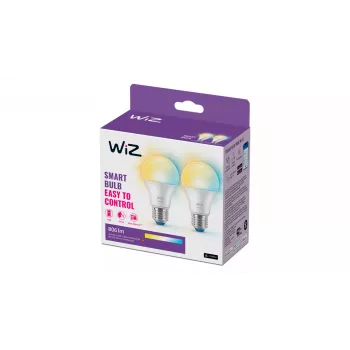 “WiZ Bulb 60W A60 E27 x2, Smart bulb, Wi-Fi/Bluetooth, White, Wi-Fi 4 (802.11n), 802.11b, 802.11g, LED, E27”
