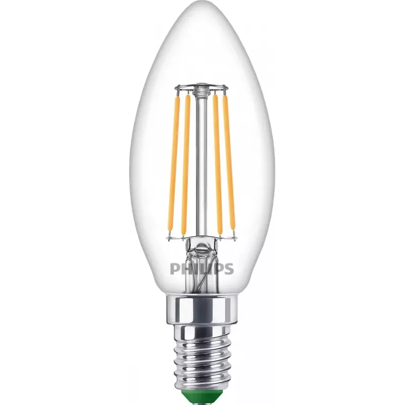Philips Filament Candle Clear 40 W B35 E14 x3, 2,3 W, 40 W, E14, 485 lm, 50000 h, šilta balta