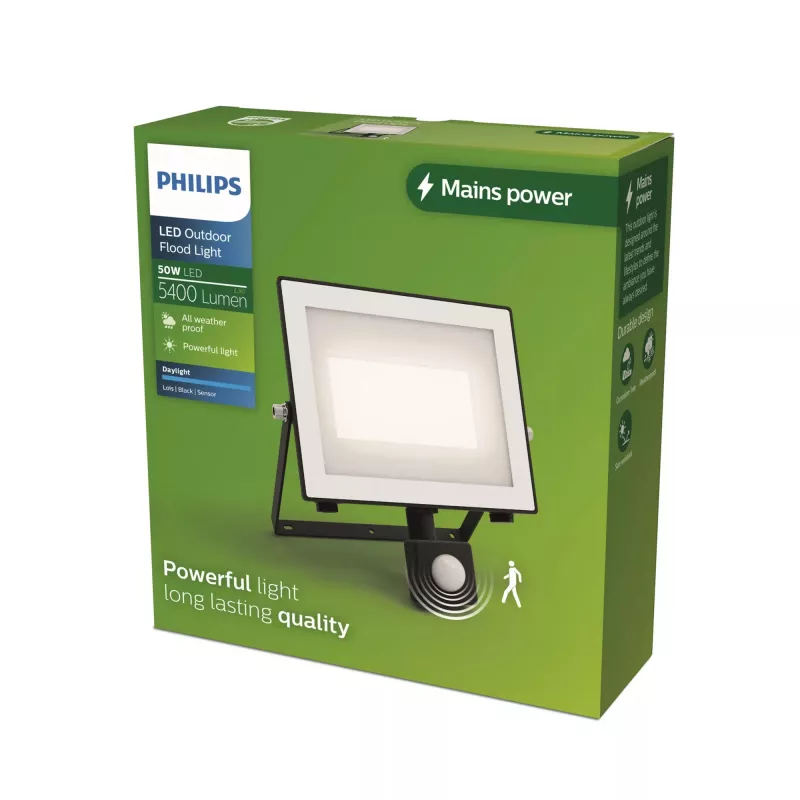 Lauko sieninis šviestuvas Philips Lois 50W LED, juodas, metalinis korpusas, nekeičiamas LED, 220–240 V