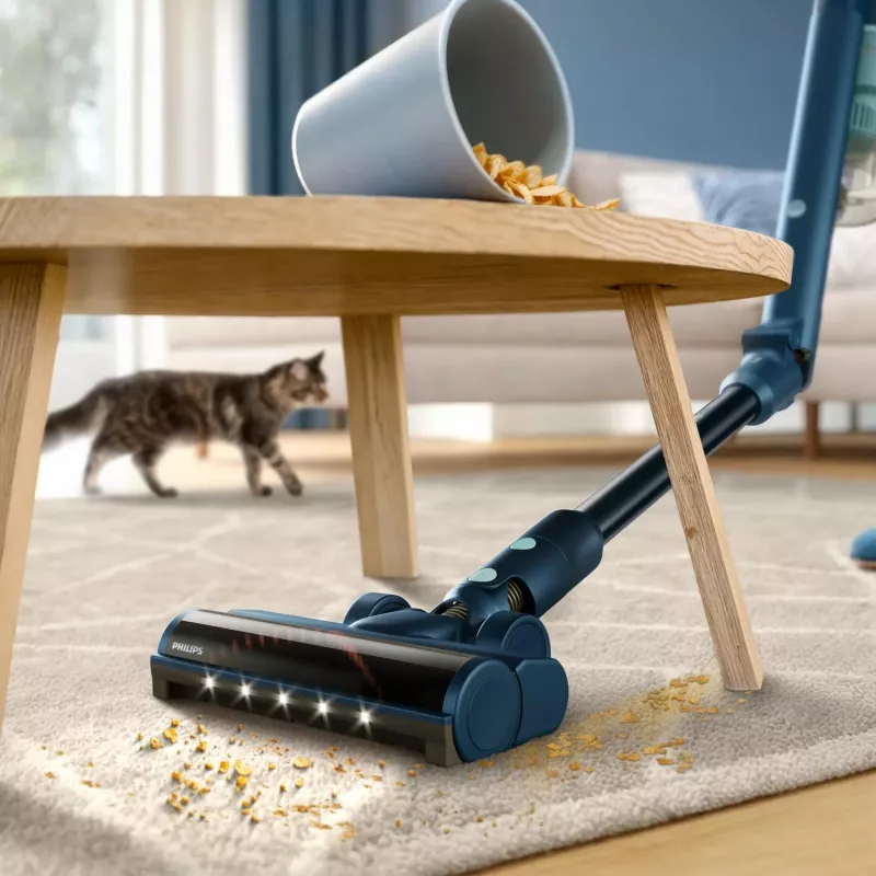 Stick vacuum Philips XC5242/10 — maitinamas baterijomis, be maišelio, 0.27 L dulkių talpykla, Li‑Ion 25.2 V, kietoms ir minkštoms grindims (Sage)