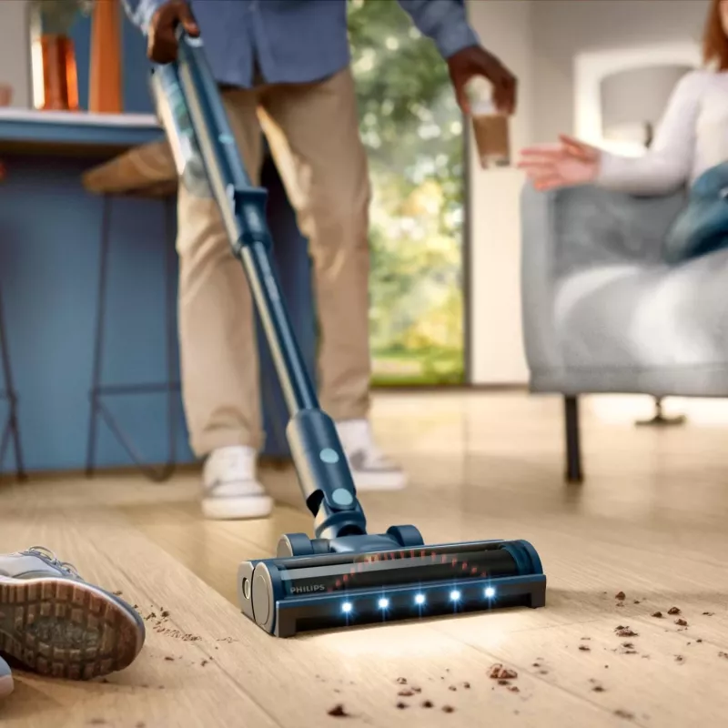 Stick vacuum Philips XC5242/10 — maitinamas baterijomis, be maišelio, 0.27 L dulkių talpykla, Li‑Ion 25.2 V, kietoms ir minkštoms grindims (Sage)