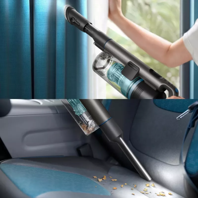 2-in-1 Philips XC8155/01 dulkių siurblys lazda — baterinis sausam ir šlapiam valymui skirtas bekrepšis valytuvas, 25,2 V, 0,6 l dulkių konteineris, mėlynas