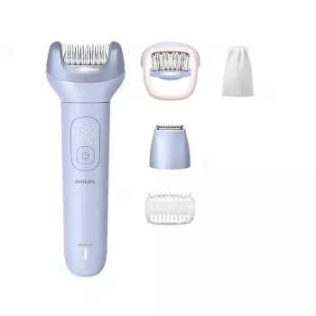 Epiliatorius Philips 8000 serija BRE711/00 — 32 pincetai, 2 greičiai, drėgnam ir sausam naudojimui, įmontuota Li-Ion baterija, mėlynas