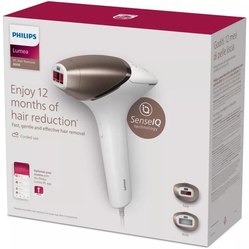 Philips Lumea Prestige Lumea IPL 8000 serija BRI945/00 IPL plaukų šalinimo prietaisas su SenseIQ