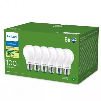 LED lemputė Philips A60 8721103134813 — 7,3 W (E27), 1535 lm, Šilta balta, CRI 80, 50 000 val.