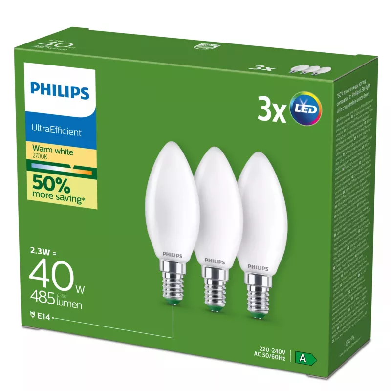 LED lemputė Philips 8721103134875 2,3 W E14 Šilta balta 485 lm 300° CRI 80 50 000 val.