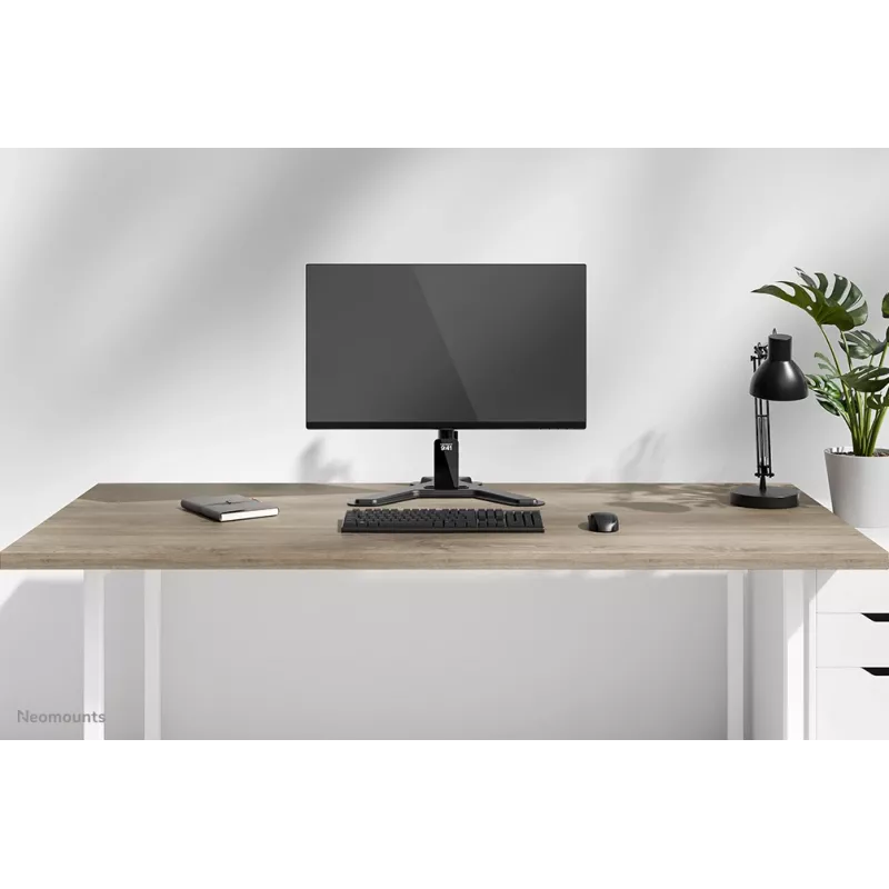 Neomounts DS45-600BL1 vieno monitoriaus stovas 10–32 colių ekranams, VESA 75x75–100x100, maks. 9 kg, pastatomas ant stalo, juodas