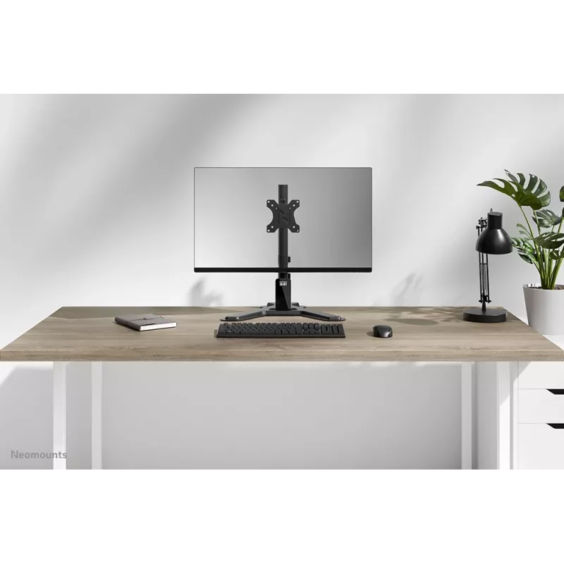 Neomounts DS45-600BL1 vieno monitoriaus stovas 10–32 colių ekranams, VESA 75x75–100x100, maks. 9 kg, pastatomas ant stalo, juodas