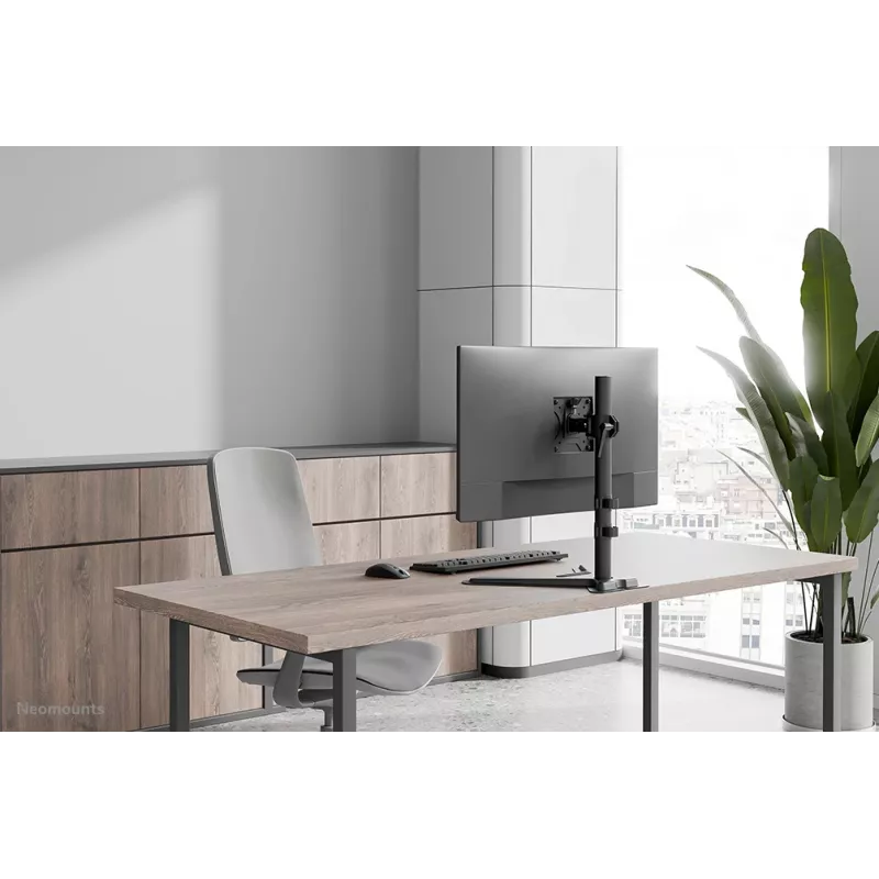 Neomounts DS45-600BL1 vieno monitoriaus stovas 10–32 colių ekranams, VESA 75x75–100x100, maks. 9 kg, pastatomas ant stalo, juodas