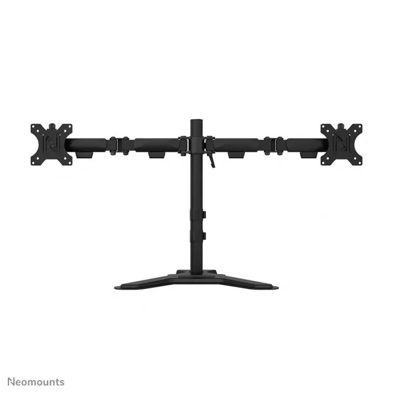 Dvigubas monitoriaus stovas Neomounts DS45-600BL2, skirtas 10–32 colių ekranams, palaiko 2 ekranus, maks. 6 kg, VESA 75x75–100x100, laisvai pastatomas, juodas