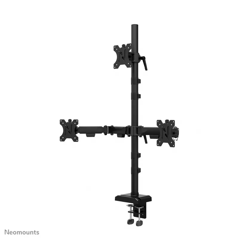 Neomounts DS60-600BL2-1 Trigubas monitoriaus laikiklis 10–32 colių, spaustuvo / įvorės tvirtinimas, 9 kg, 25,4 cm (10 colių), 81,3 cm (32 colių), 100 x 100 mm, juodas