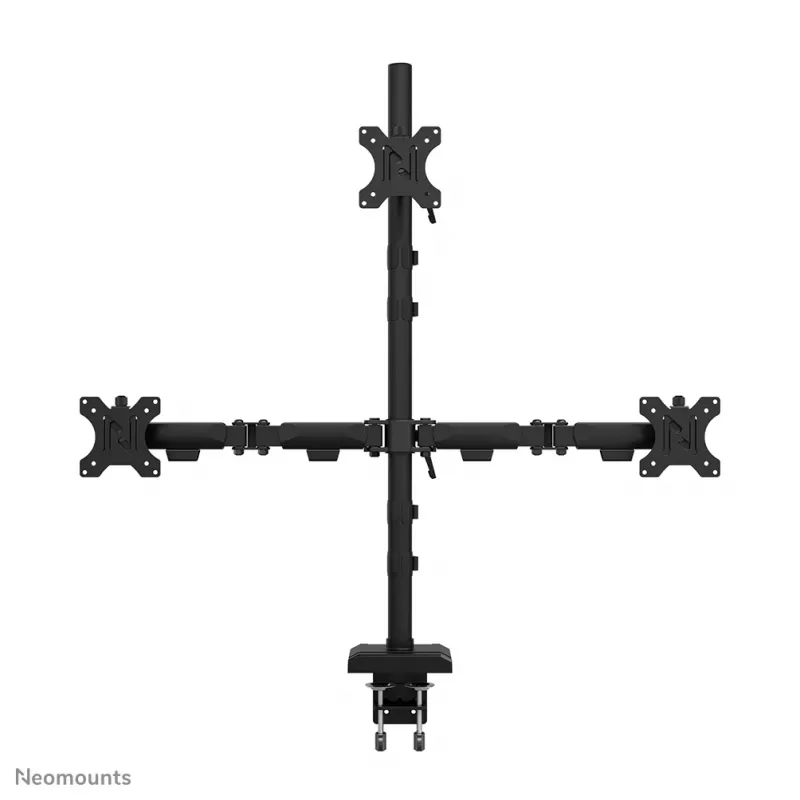 Neomounts DS60-600BL2-1 Trigubas monitoriaus laikiklis 10–32 colių, spaustuvo / įvorės tvirtinimas, 9 kg, 25,4 cm (10 colių), 81,3 cm (32 colių), 100 x 100 mm, juodas