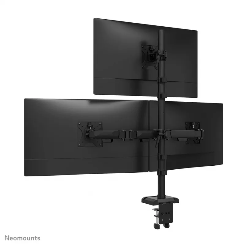 Neomounts DS60-600BL2-1 Trigubas monitoriaus laikiklis 10–32 colių, spaustuvo / įvorės tvirtinimas, 9 kg, 25,4 cm (10 colių), 81,3 cm (32 colių), 100 x 100 mm, juodas