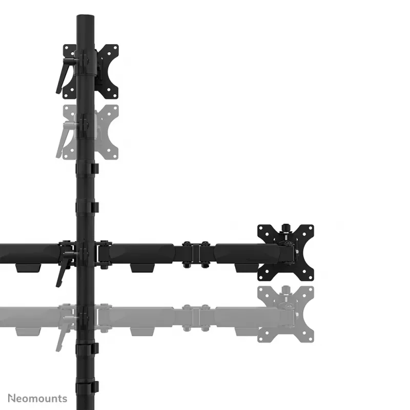 Neomounts DS60-600BL2-1 Trigubas monitoriaus laikiklis 10–32 colių, spaustuvo / įvorės tvirtinimas, 9 kg, 25,4 cm (10 colių), 81,3 cm (32 colių), 100 x 100 mm, juodas