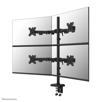 Keturių monitorių laikiklis Neomounts DS60-600BL2-2, 10–32 colių ekranams, VESA 75x75–100x100, maks. apkrova 8 kg, spaustuvas / įvorė, juodas