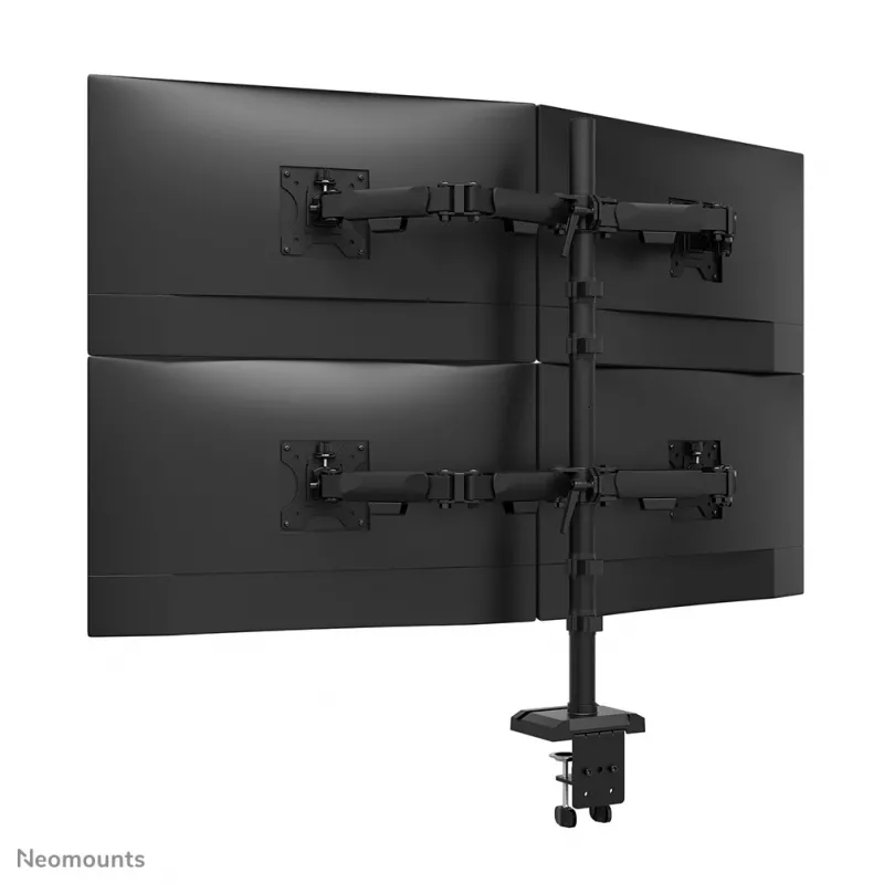Keturių monitorių laikiklis Neomounts DS60-600BL2-2, 10–32 colių ekranams, VESA 75x75–100x100, maks. apkrova 8 kg, spaustuvas / įvorė, juodas